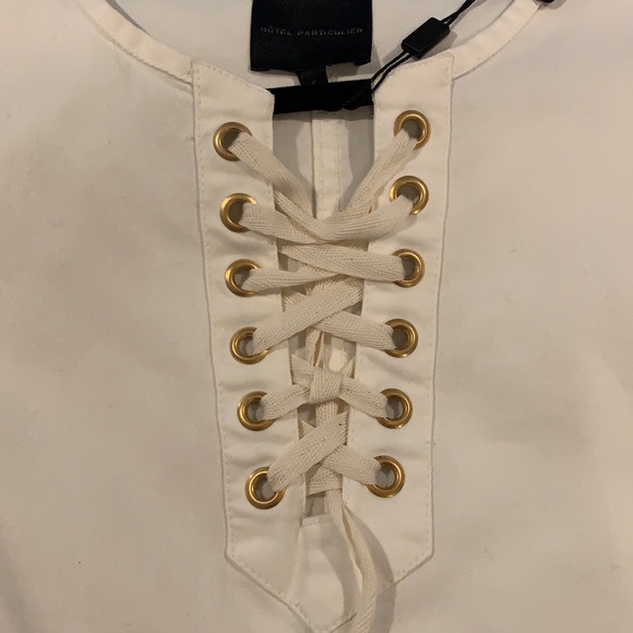 Creme Denim Boxy Style Dress - Picture 3 of 6